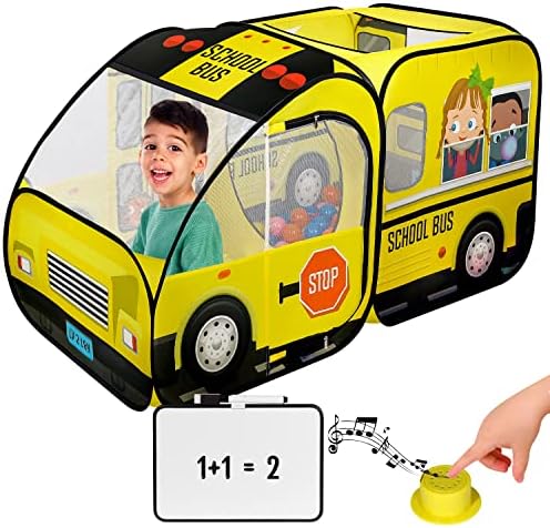 Kiddzery School Bus Pop Up Play Tent for Kids