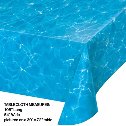 Creative Converting 329657 Plain Water Print Plastic Tablecloth 1