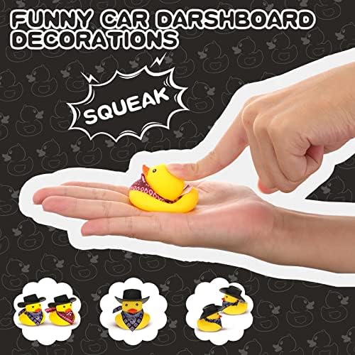 24 Piece Cowboy Rubber Duck Set with Hat and Scarf