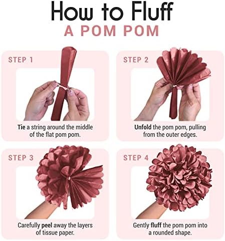 EpiqueOne 20 Piece Tissue Paper Pom Poms