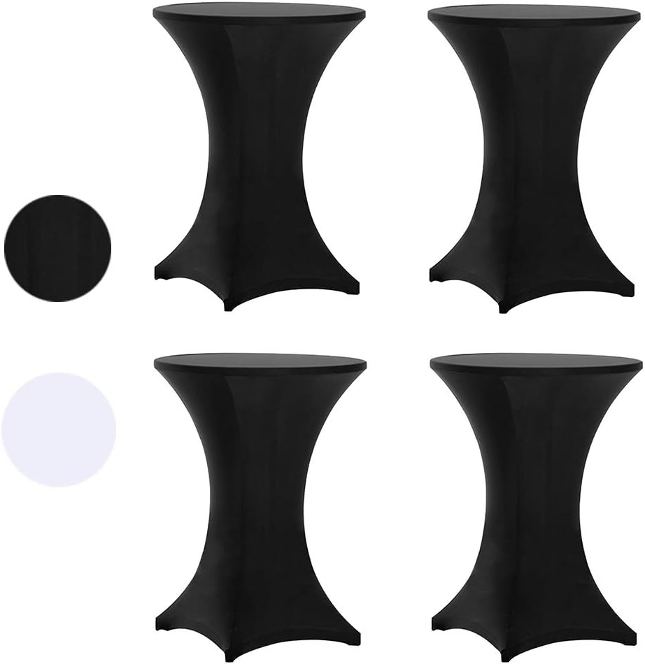 Tinas 4 Pack 32x43 Inch Highboy Spandex Table Cover Black