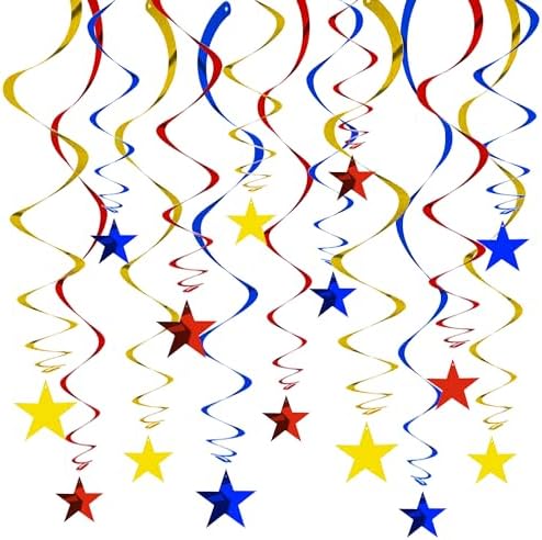 BEISHIDA 15 Piece Gold Star Streamer Decorations