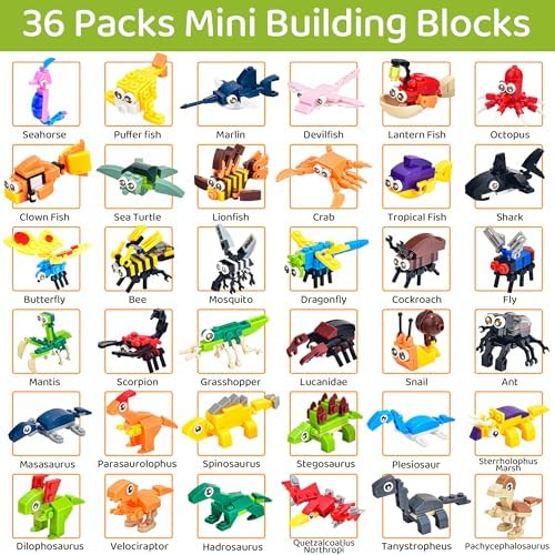 CASRRA 36 Packs Mini Building Blocks for Kids 4-8