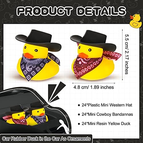 24 Piece Cowboy Rubber Duck Set with Hat and Scarf