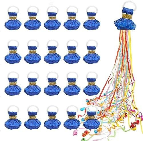 20 Pack No Mess Streamers for Birthday Wedding Party Celebration Blue