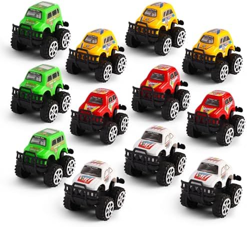Manmel 12 Pack Pull Back Monster Trucks for Kids