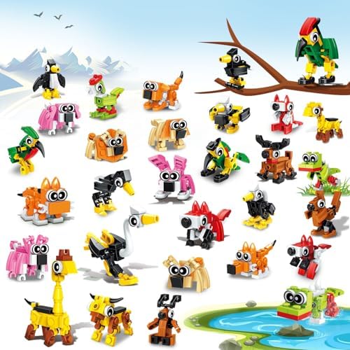 TWERF Party Favors Kids 30 Pack Animal Blocks Set