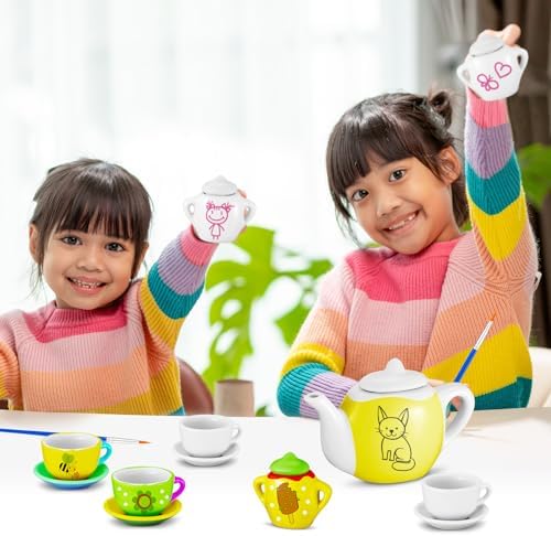 PullCrease 45 Pcs Paint Your Own Tea Kit for Kids