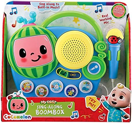 eKids Cocomelon Singalong Boombox with Microphone and Built-in Music