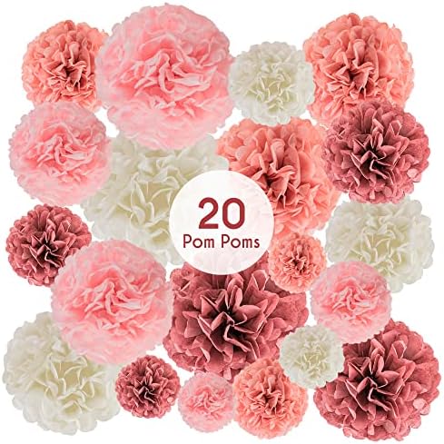 EpiqueOne 20 Piece Tissue Paper Pom Poms
