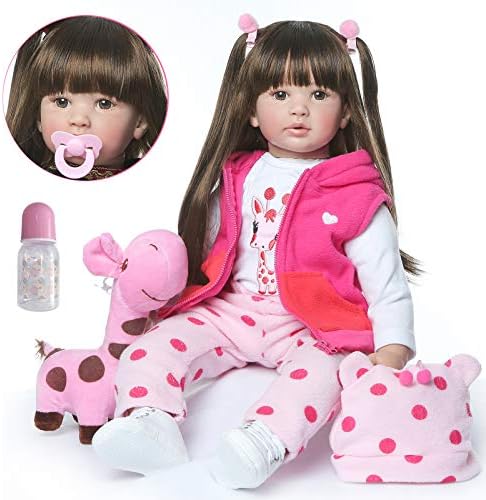 Pinky Reborn Giraffe Baby Doll 24 Inch Realistic Soft Toy