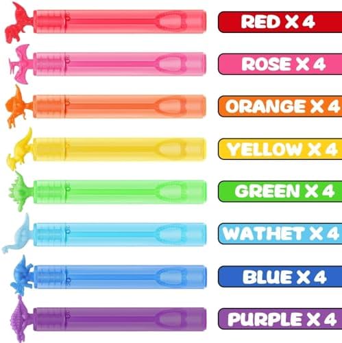 32 Pack Bubbles with Dinosaur Wands and Gift Box