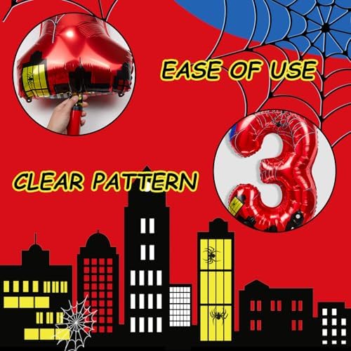 40 Inch Spider Theme Number Foil Balloons