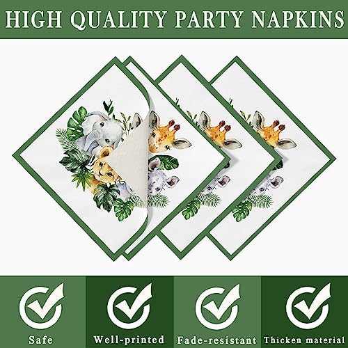 Yuzioey 50 Pcs Safari Napkins Jungle Animals Disposable Tableware