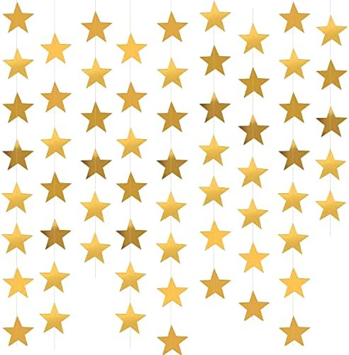 Yzurbu 130ft Gold Star Garland 10 Strings Decor