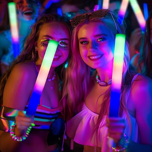 Pelreame 204 Pcs LED Foam Glow Sticks Party Supplies