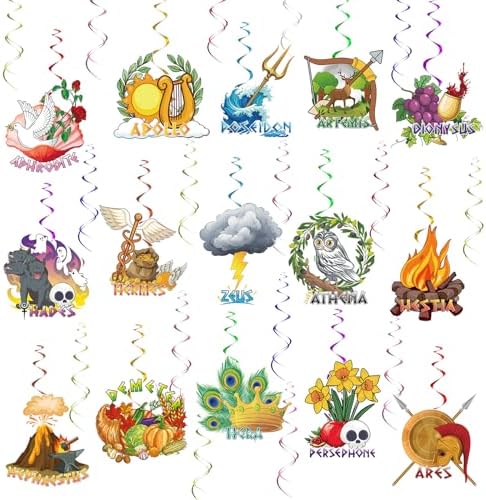 Greek Mythology Hanging Swirls Decor 30pcs Pre-Assembled