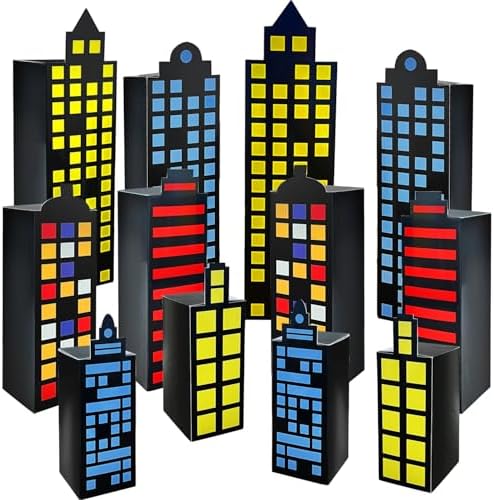 12 Pcs Hero Party Favor Boxes with Mixed Sizes