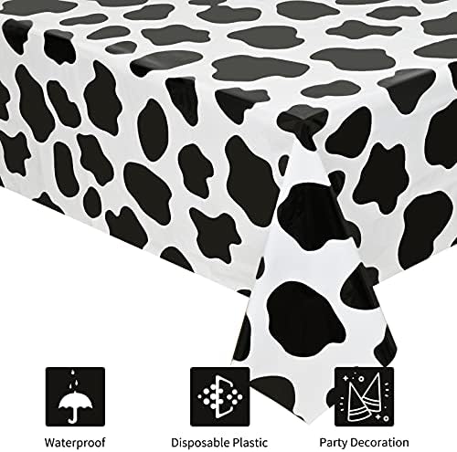 2 Pcs Cow Print Tablecloth for Farm Party Supplies