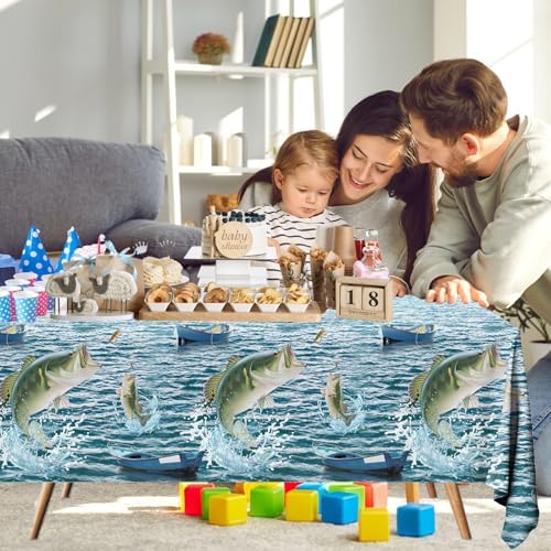 Juweked 2Pcs Fishing Table Cloth for Party Decorations