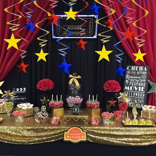 BEISHIDA 15 Piece Gold Star Streamer Decorations