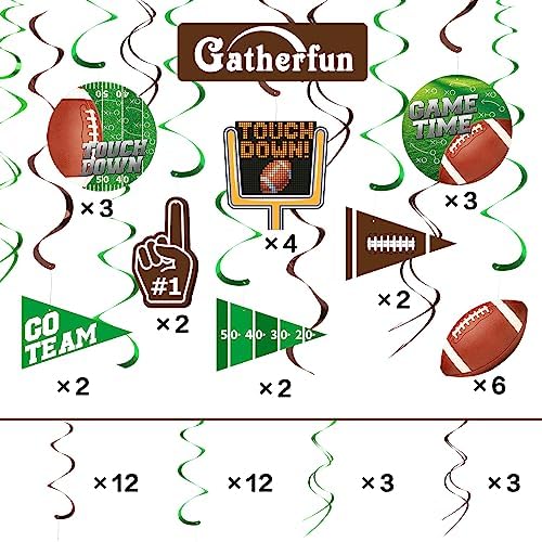 30 Piece Football Streamer Party Decorations