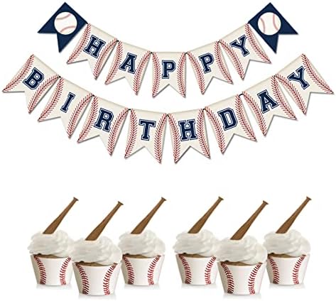 Baseball Birthday Banner Set with Thread and Needle