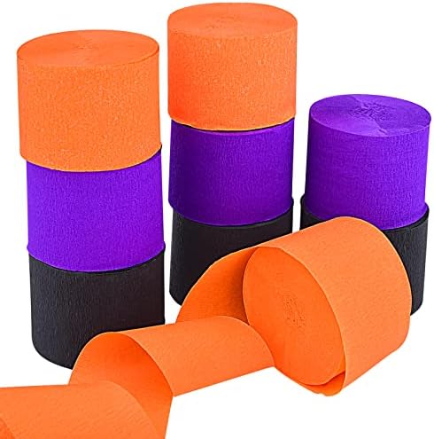 Hapeper 9 Rolls Crepe Paper Streamers Halloween Decor