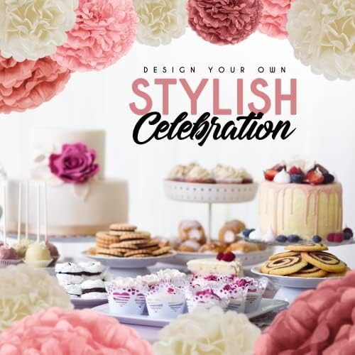 EpiqueOne 20 Piece Tissue Paper Pom Poms