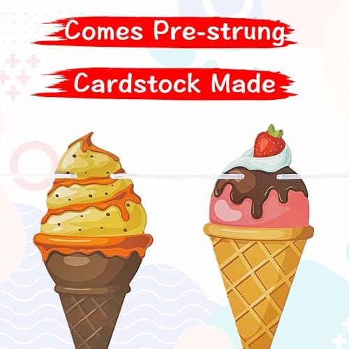 Ice Cream Bar Banner Garland Party Decor