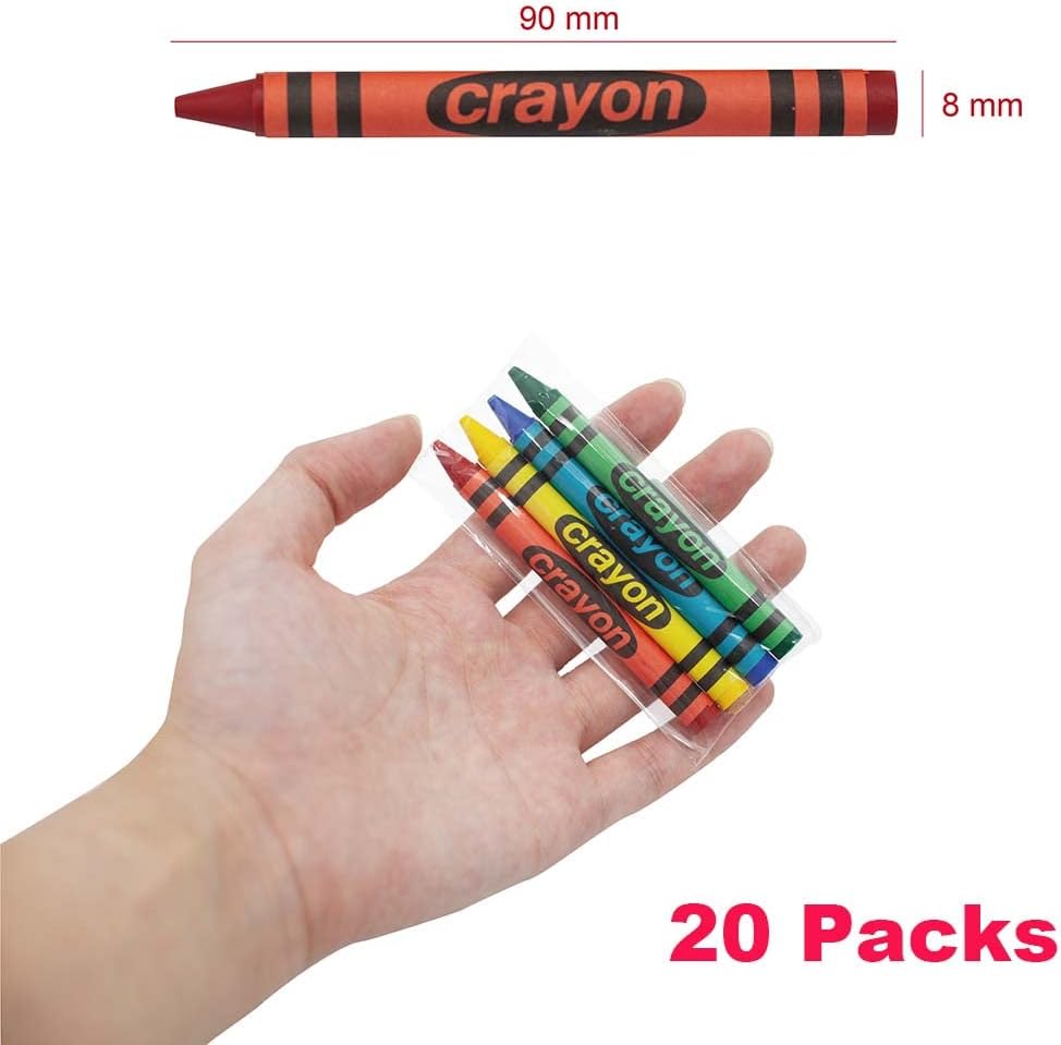 20 Sets of 4-Pack Mini Crayons - Non-Toxic for Kids
