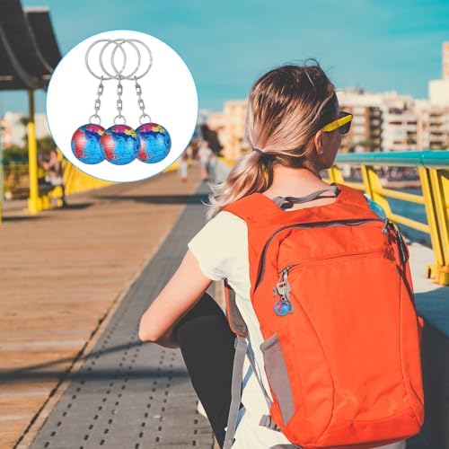 Oudain 24 Pcs Colorful Globe Keychains Bulk
