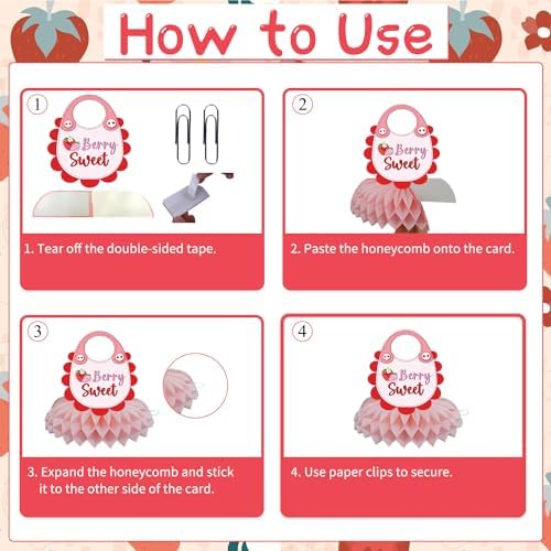 Strawberry Baby Shower Decorations 9PCS
