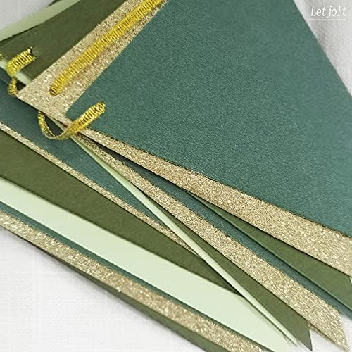 Letjolt Green Triangle Banner Decoration for Birthday and Party
