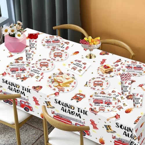 177pcs Firetruck Birthday Decorations Set for Firefighter Party