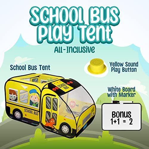 Kiddzery School Bus Pop Up Play Tent for Kids