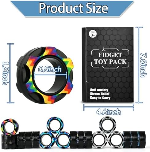 18PCS Magnetic Fidget Ring Set for Adults and Kids
