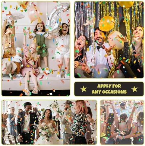 24 Pack Multicolor Confetti Poppers for Parties