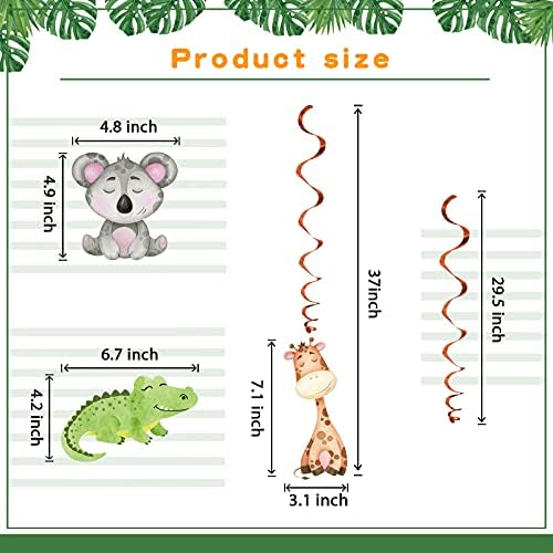 Jungle Animal Foil Ceiling Streamers 30 Pack Party Decor