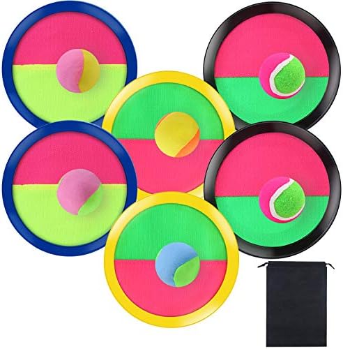 Aneco Toss and Catch Paddle Game Set with Storage Bag