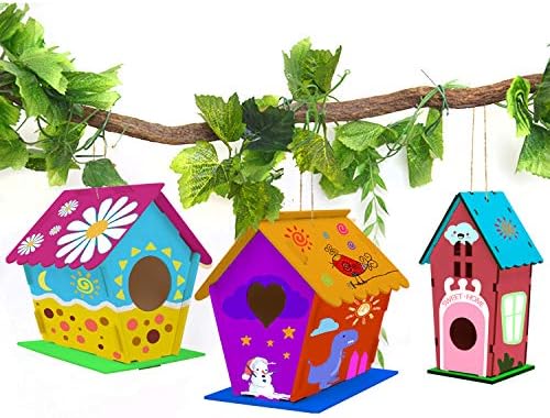 Hapray 4 Pack Bird House Crafts for Kids Ages 5-12