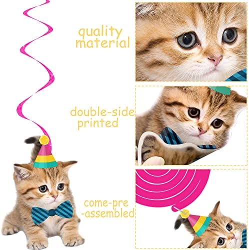 20Pcs Cat Themed Hanging Swirl Decorations