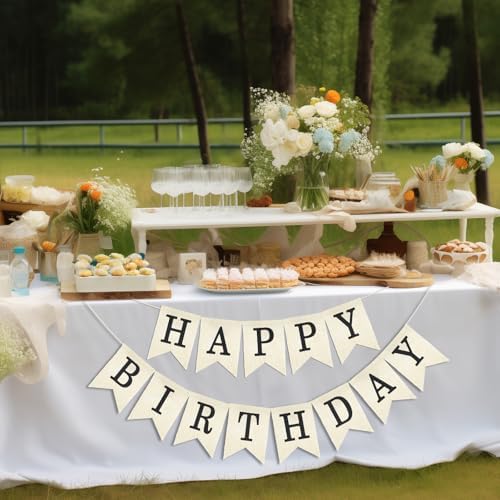 Anwyll Black Happy Birthday Banner Sign