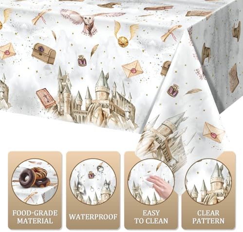 3 Pieces Magical Wizard Party Tablecloth for Boys Girls