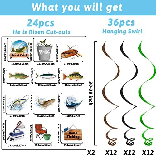Gone Fishing Birthday Party Decorations Set 60Pcs