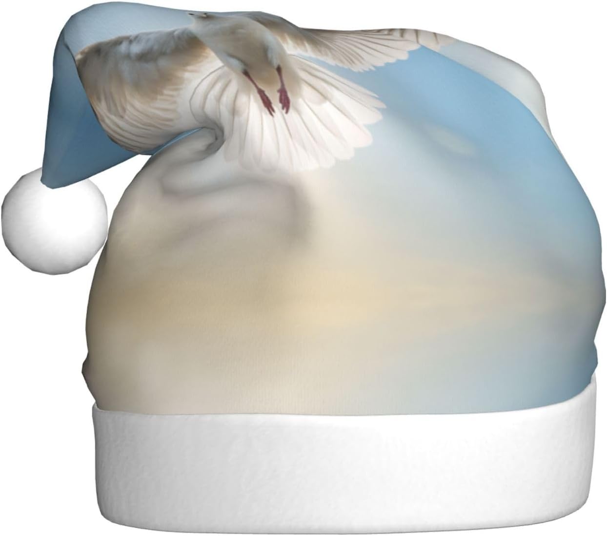 Bird Love Heart Art1 Christmas Santa Hat Plush for Adult