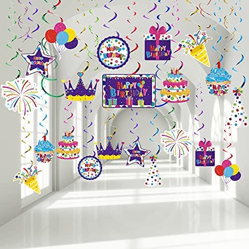 Outus 30 Pcs Birthday Foil Streamer Decorations