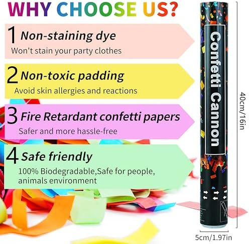 OceanWings 16in Biodegradable Confetti Poppers 6Pack