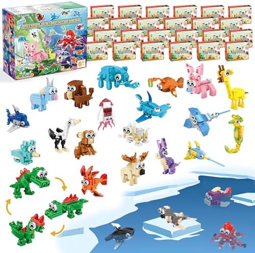 24 Pack 72 Animal Building Blocks for Kids