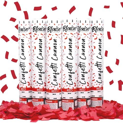 Blaise Pyro Party Red Confetti Poppers 6 Pack